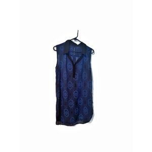W118 by Walter Baker Black Sleeveless Polo Blouse